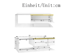 Discount ModernLuxe Mesa de centro moderna em vidro com iluminação LED - painéis de partículas - Branco
