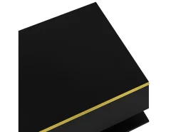 Mesa De Centro|ModernLuxe Mesa de centro moderna em vidro com iluminação LED - painéis de partículas - Preto