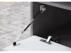 Mesa de centro moderna retangular com prateleira e compartimento, 90 cm, matera, branco^ Mesa De Centro