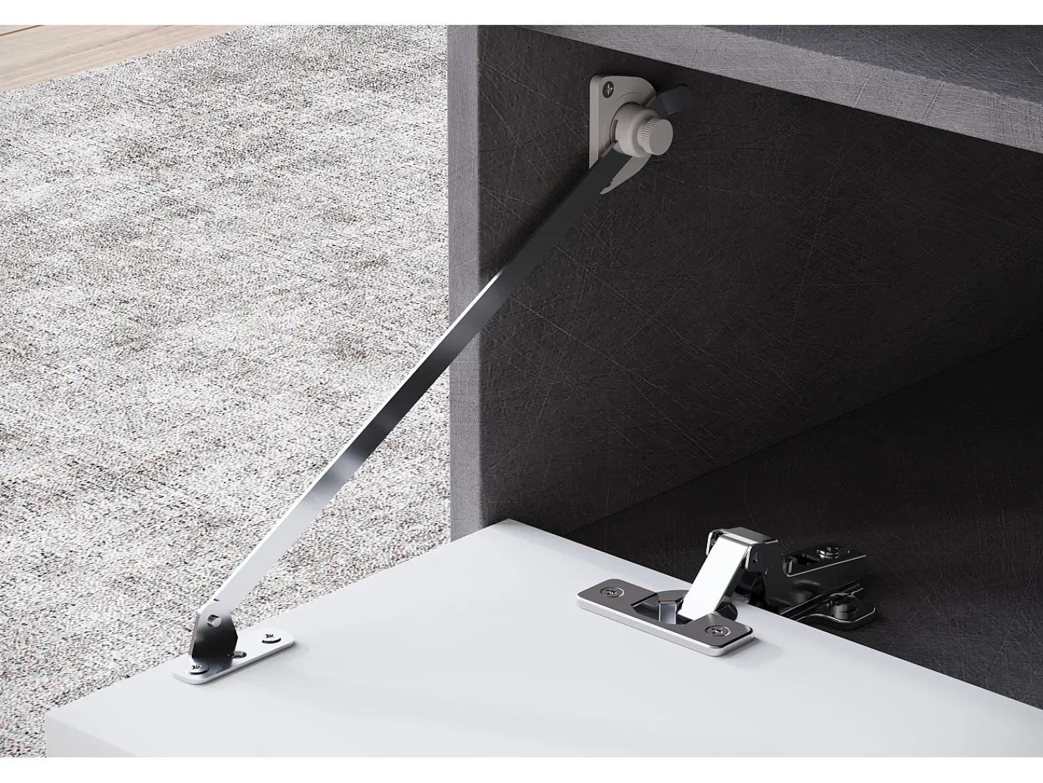 Mesa de centro moderna retangular com prateleira e compartimento, 90 cm, matera, branco^ Mesa De Centro