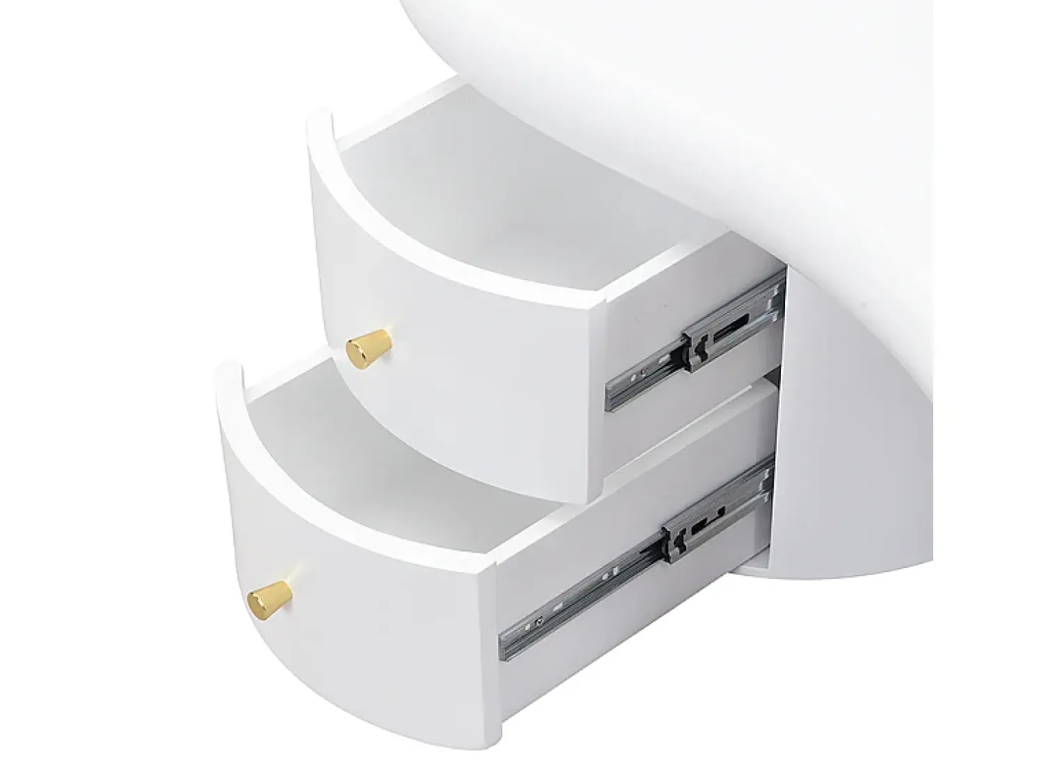 Mesa De Centro|ModernLuxe Mesa de centro moderna 97x64x42cm - forma irregular - 2 gavetas - Branco