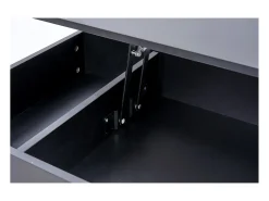 Mesa De Centro*ModernLuxe Mesa de centro moderna 100x50x42 cm - com iluminação LED - compartimento oculto - elevador hidráulico - Preto