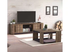 Mesa de Centro Monaco Oak Saloon Preta 42x80 cm^ Mesa De Centro