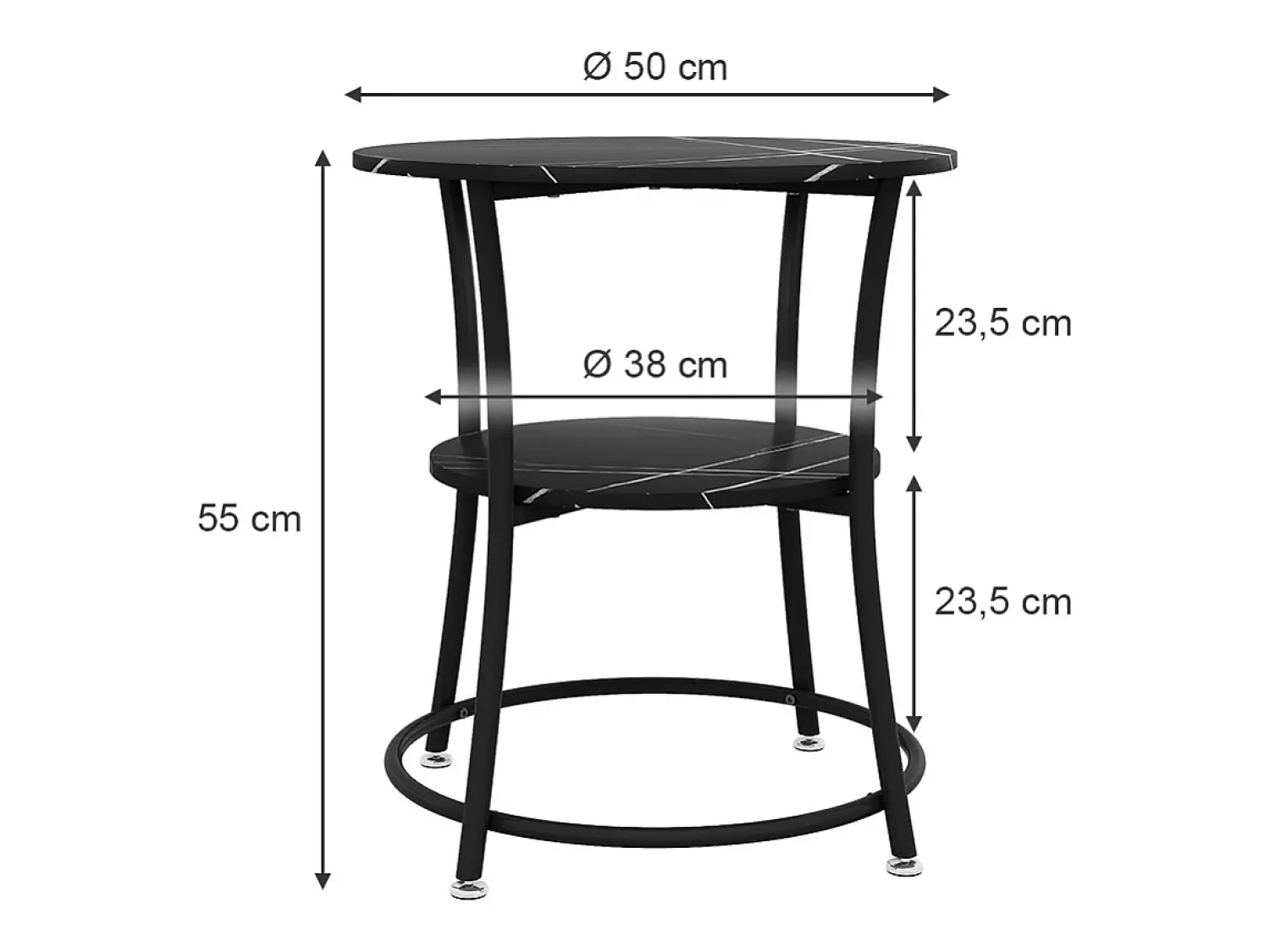 Mesa De Centro|Vicco Mesa de centro mármore 50x50x55 quebec Branco sujo