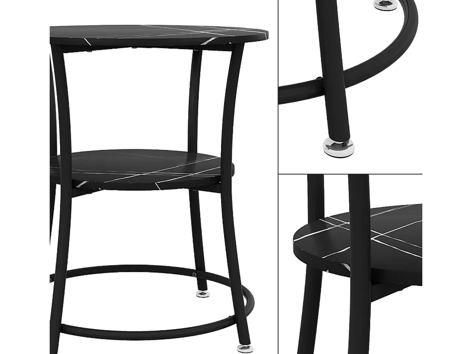 Mesa De Centro|Vicco Mesa de centro mármore 50x50x55 quebec Branco sujo