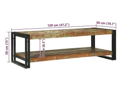 Mesa De Centro*vidaxl Mesa de centro Multicolor Madeira Reforçada Sólida Multicor