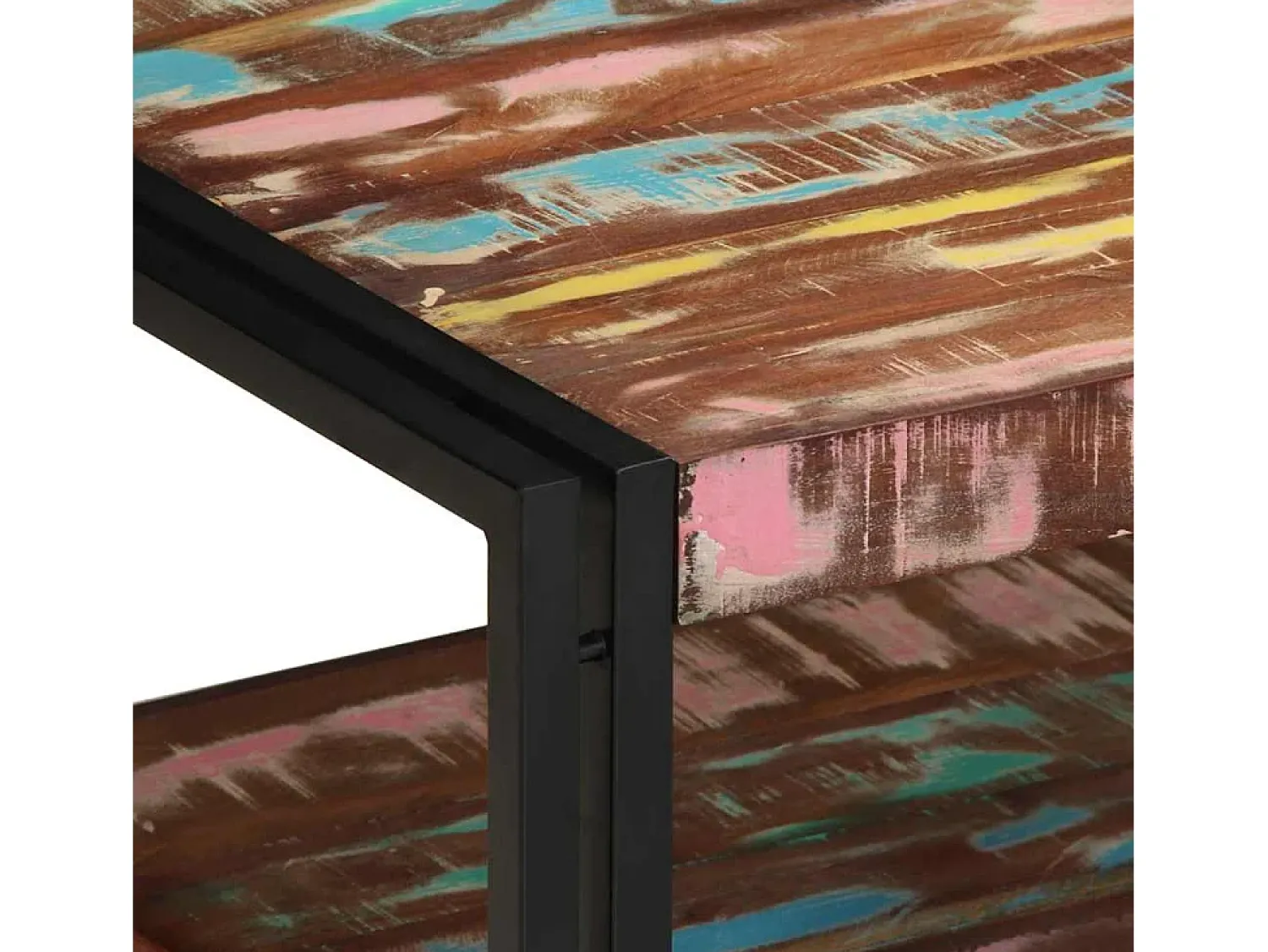 vidaxl Mesa de centro 70x50x38 cm madeira maciça recuperada Multicor