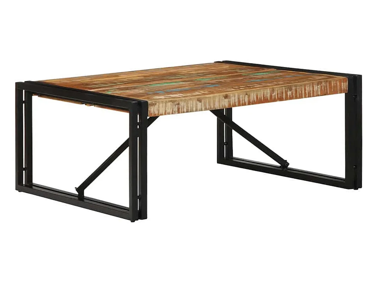 Online vidaxl Mesa de centro 80x80x35 cm madeira maciça recuperada Multicor