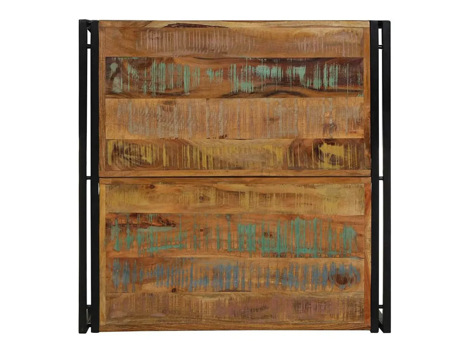 Online vidaxl Mesa de centro 80x80x35 cm madeira maciça recuperada Multicor