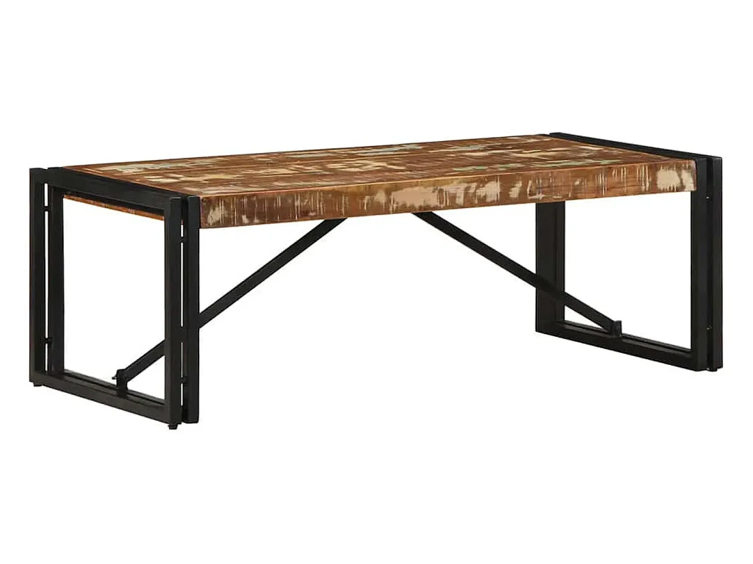 Sale vidaxl Mesa de centro 100x50x35 cm madeira maciça recuperada Multicor