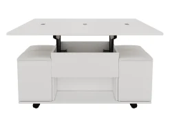 ModernLuxe Mesa de centro multifuncional - transformada em mesa e 4 bancos -^ Mesa De Centro