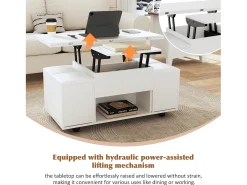 ModernLuxe Mesa de centro multifuncional - transformada em mesa e 4 bancos -^ Mesa De Centro