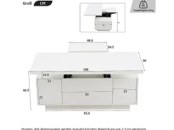 Mesa De Centro|Hauss Spole Mesa de centro multifuncional elevável com armazenamento oculto, puro, estrutura de MDF Branco