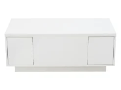 Mesa De Centro|Hauss Spole Mesa de centro multifuncional elevável com armazenamento oculto, puro, estrutura de MDF Branco