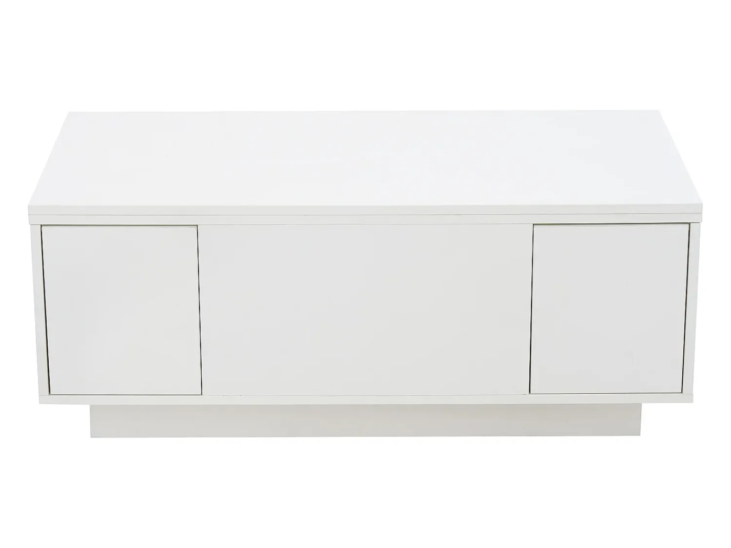 Mesa De Centro|Hauss Spole Mesa de centro multifuncional elevável com armazenamento oculto, puro, estrutura de MDF Branco