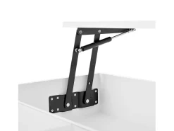Mesa De Centro* Mesa de centro multifuncional com acabamento laqueado brilhante, iluminação LED, altura ajustável e espaço de armazenamento flexível, branca. Branco