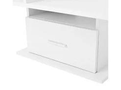 Mesa De Centro* Mesa de centro multifuncional com acabamento laqueado brilhante, iluminação LED, altura ajustável e espaço de armazenamento flexível, branca. Branco