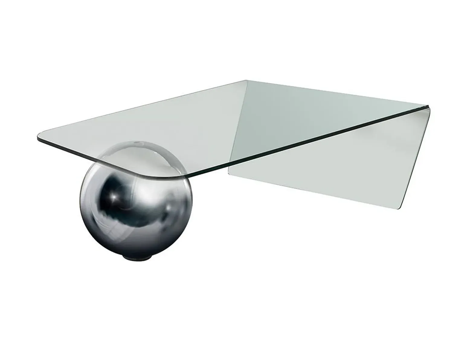 Vente-unique Mesa de centro MUNDO - Vidro temperado e aço^ Mesa De Centro