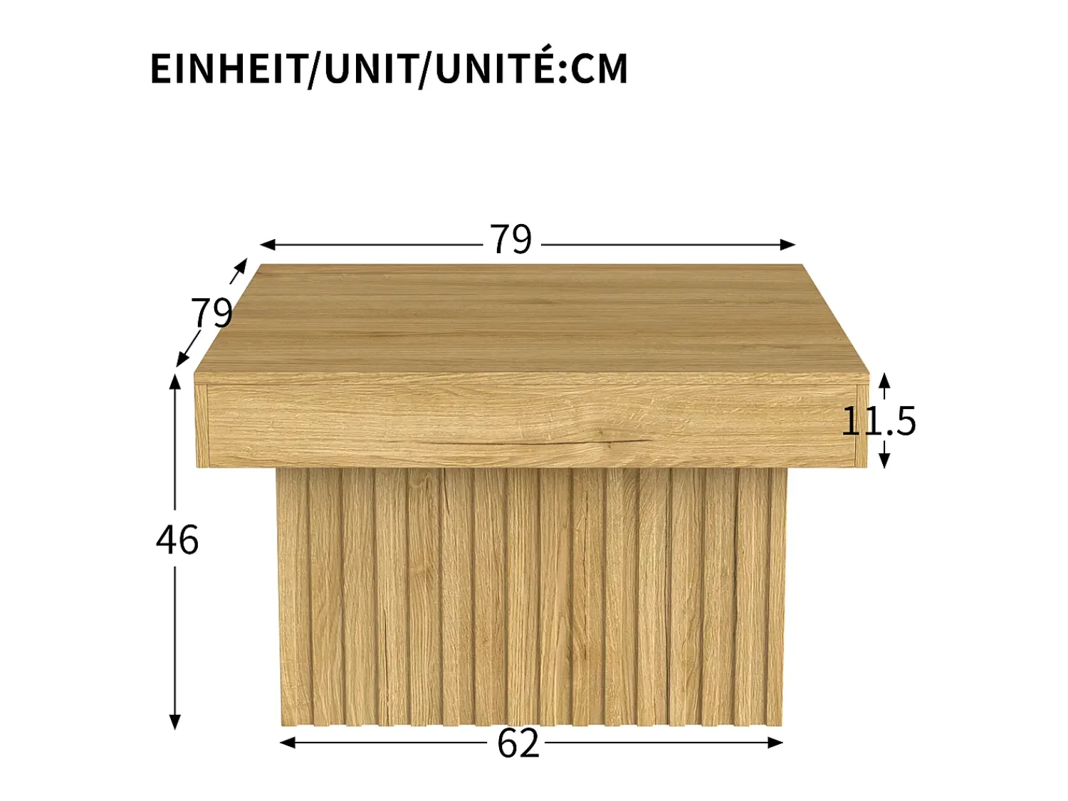 Mesa De Centro*Hauss Spole Mesa de centro natural, aglomerado e MDF, 79x79x46cm Natural claro