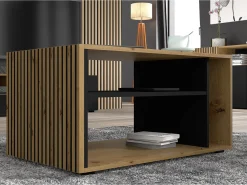 Mesa De Centro*Furnlux Mesa de centro Nera madeira e preto 45cm Preto / Creme