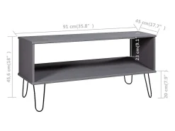 Mesa De Centro|vidaxl Mesa de centro New York madeira de pinho maciça Cinzento