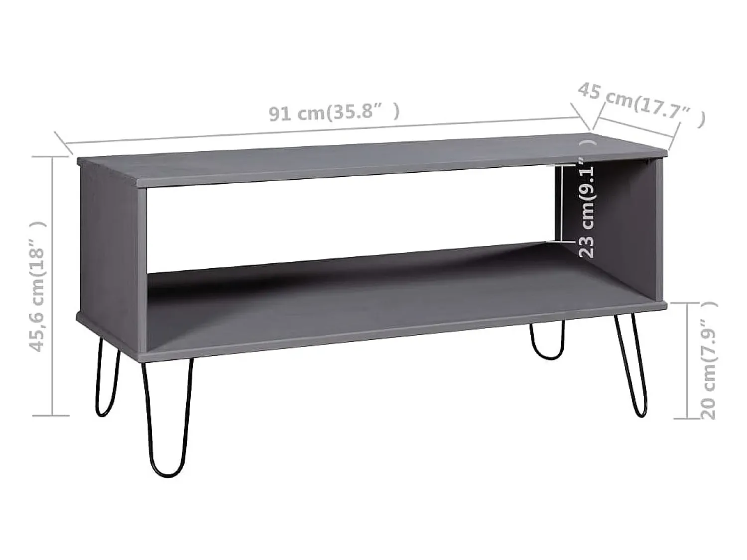 Mesa De Centro|vidaxl Mesa de centro New York madeira de pinho maciça Cinzento