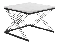 Mesa De Centro|Hauss Spole Mesa de centro nido - Juego de 2 - Tablero efecto mármol de alto brillo - Blanco y negro Branco