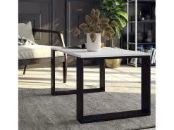 Mesa De Centro|Akord Mesa de Centro NOX Branco/Preto - Design Moderno, Laminado Durável, Fácil Montagem Preto / Branco
