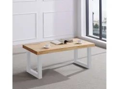 Mesa De Centro* Mesa de centro nórdica elevável em carvalho nórdico 120x48x60cm Branco