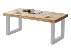 Mesa De Centro* Mesa de centro nórdica elevável em carvalho nórdico 120x48x60cm Branco