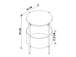 Mesa de Centro Nyx Cinza 43x60cm Carvalho Safir, Pés de Metal e Melamina^ Mesa De Centro
