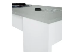 Outlet Dmora Mesa de centro Oceanside, Mesa de centro com tampo elevável, Mesa baixa de sala, 100x50h45/56 cm, e concreto Branco