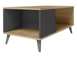 Mesa De Centro| Mesa de centro Odda em cor ardósia industrial natural 100x42x50 cm Cinzento
