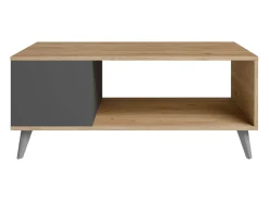 Mesa De Centro| Mesa de centro Odda em cor ardósia industrial natural 100x42x50 cm Cinzento