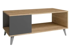 Mesa De Centro| Mesa de centro Odda em cor ardósia industrial natural 100x42x50 cm Cinzento