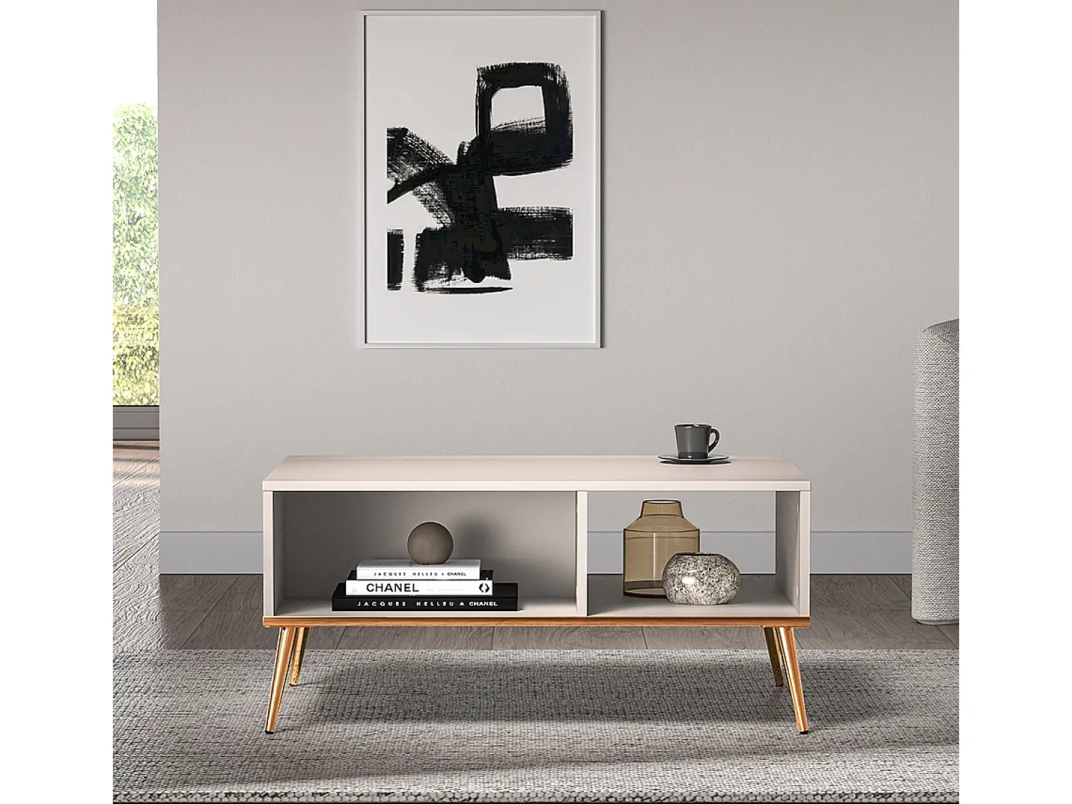 Mesa De Centro|Petits-Meubles Mesa de centro Olivia caxemira 42cm Bege