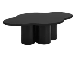 Best Vente-unique Mesa de centro orgânica e design em MDF preto - YAVINA Preto / Branco