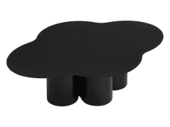 Best Vente-unique Mesa de centro orgânica e design em MDF preto - YAVINA Preto / Branco