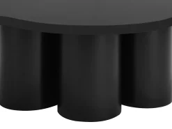 Best Vente-unique Mesa de centro orgânica e design em MDF preto - YAVINA Preto / Branco
