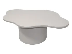 Best Vente-unique Mesa de centro orgânica em metal cor - POLENDRA Creme