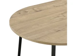 Helloshop26 Mesa de centro oval 100 x 60 x 47 cm com efeito de carvalho 03_0008519^ Mesa De Centro