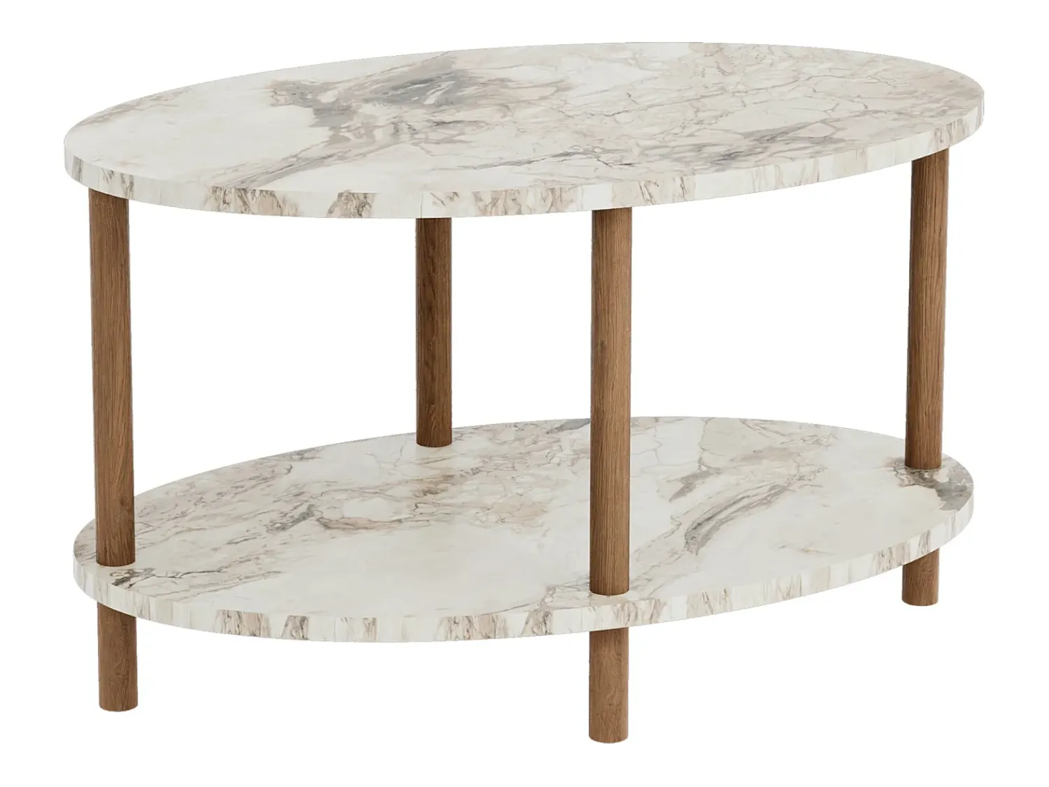 Helloshop26 Mesa de centro oval 43 x 70 x 44 cm em mármore 03_0008480^ Mesa De Apoio