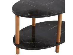 Hot Helloshop26 Mesa de centro oval 43 x 70 x 44 cm mármore 03_0008481 Preto