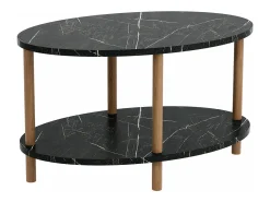 Hot Helloshop26 Mesa de centro oval 43 x 70 x 44 cm mármore 03_0008481 Preto