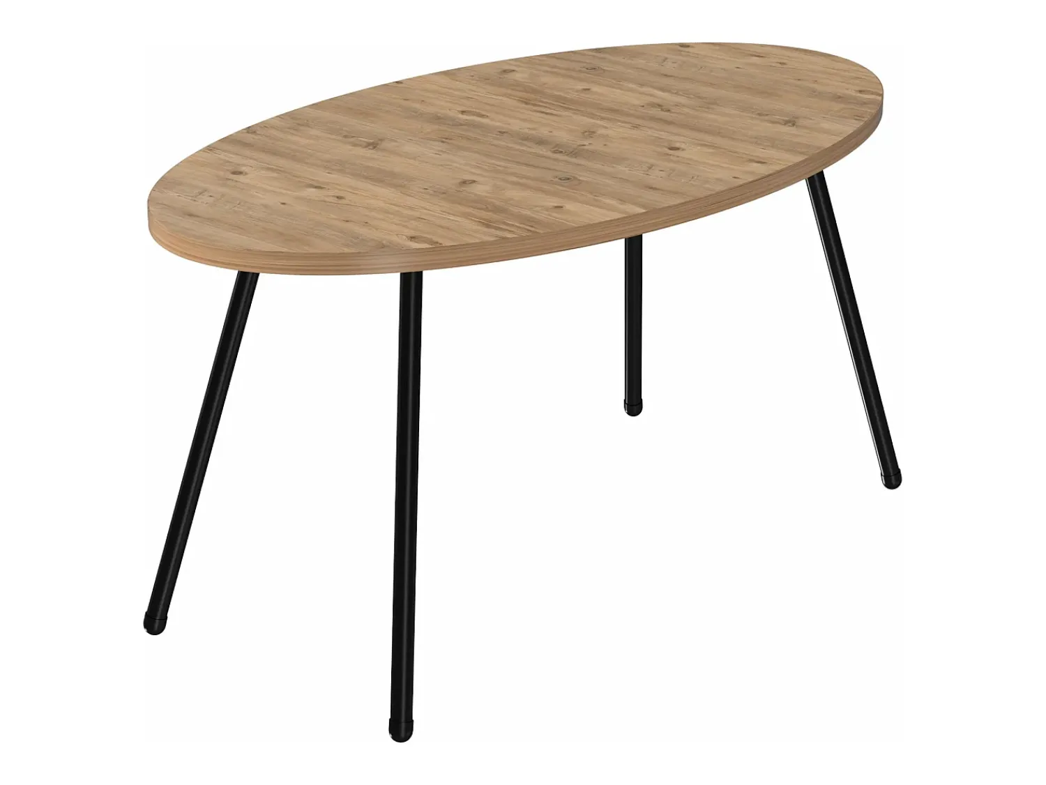 Helloshop26 Mesa de centro oval 43 x 90 x 50 cm natural 03_0008506^ Mesa De Centro