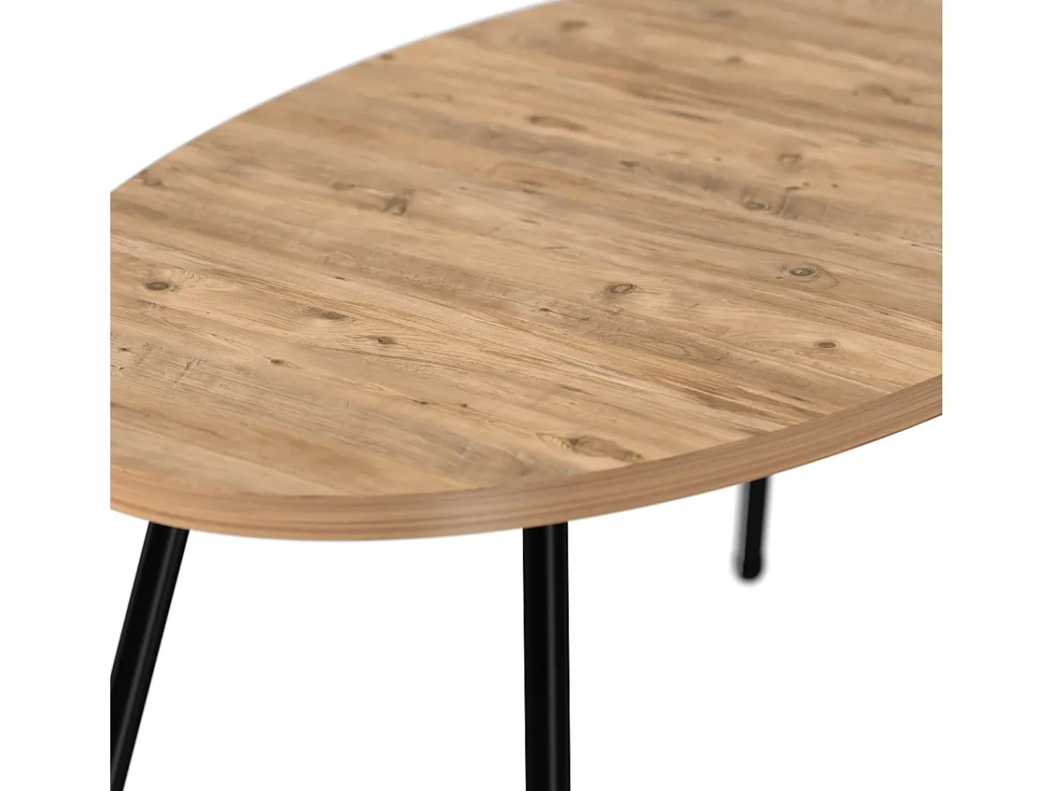 Helloshop26 Mesa de centro oval 43 x 90 x 50 cm natural 03_0008506^ Mesa De Centro
