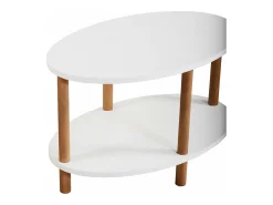 Mesa De Apoio*Helloshop26 Mesa de centro oval 43 x 70 x 44 cm branca 03_0008835 Branco