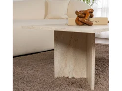 Mesa De Centro|Concept-Usine Mesa de centro oval branca 119x60cm efeito travertino TOPI Verde