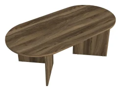 Mesa De Centro*Vente-unique Mesa de centro oval de cor natural escura - TOPANIA Natural escuro