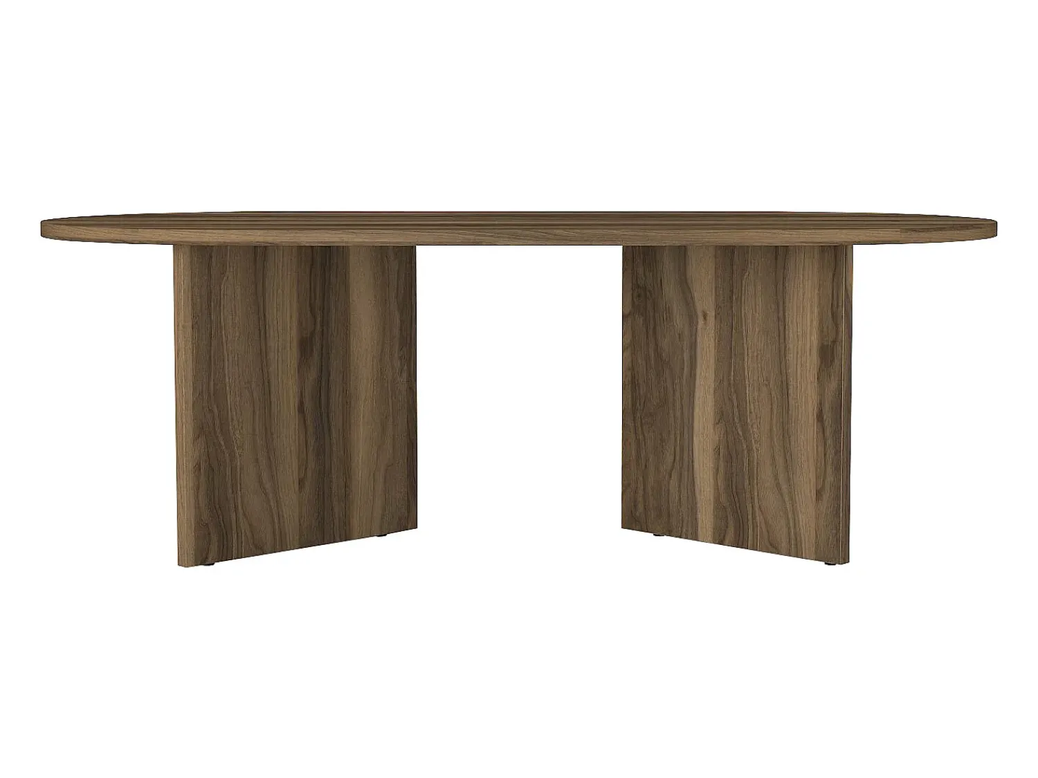 Mesa De Centro*Vente-unique Mesa de centro oval de cor natural escura - TOPANIA Natural escuro